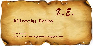 Klinszky Erika névjegykártya